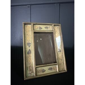 Vintage South Cone Gilded églomisé Handcrafted Peruvian Table Picture Frame